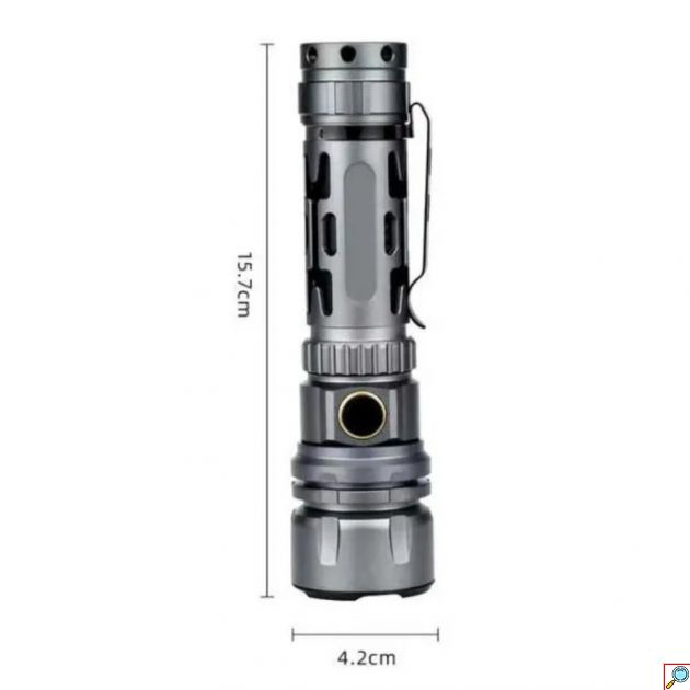 Φακός LED Επαναφορτιζόμενος 1500lm USB – Ισχυρός Τακτικός Φακός με Μπαταρία 21700, Μεγάλη Εμβέλεια & Πολλαπλές Λειτουργίες