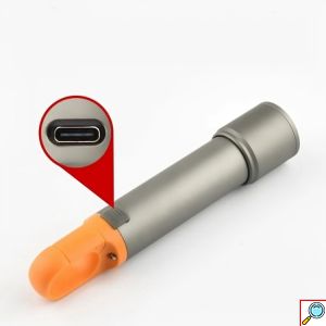 LED Αδιάβροχος Επαναφορτιζόμενος Φακός Αλουμινίου με Άγκιστρο Στήριξης και RGB Χρωματιστούς Φακούς - Andowl