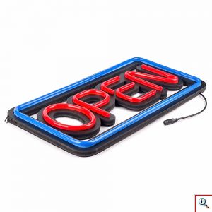 Αδιάβροχη Neon Led Φωτιζόμενη Διαφημιστική Πινακίδα OPEN Retro 50x25 - 220V