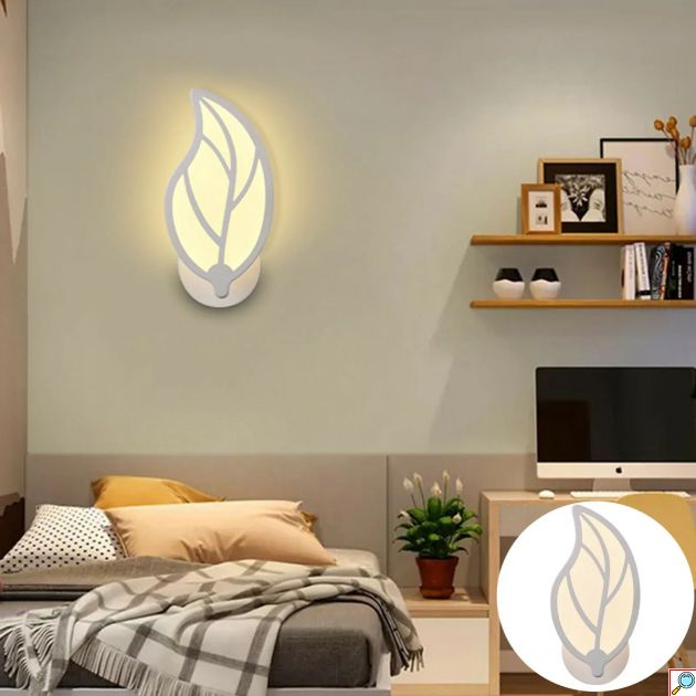 LED Φωτιστικό Τοίχου – Απλίκα 10W σε Θερμό Λευκό Φωτισμό και Σχήμα Φύλλο E32 - Universo