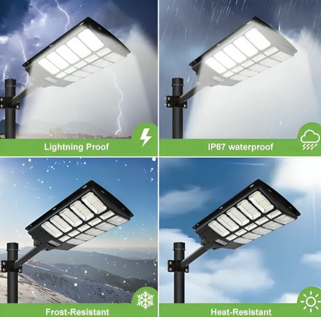 LED Ηλιακός Προβολέας 1600W με Ανιχνευτή Κίνησης & Φωτοκύτταρο - IP67 Αδιάβροχο