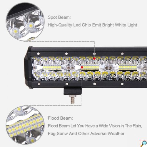 Αδιάβροχος Προβολέας Αυτοκινήτου LED 600W Off-Road 12/24V 71.5cm με Λευκό Φωτισμό