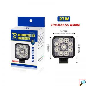 LED Προβολέας Εργασίας Αυτοκινήτου 27W 12-30V 9LED Rchang με Βάση Στήριξης