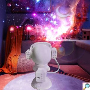LED RGB Διακοσμητικό Φωτιστικό - Προτζέκτορας Αστροναύτης με Bluetooth, Ηχείο και Τηλεχειριστήριο