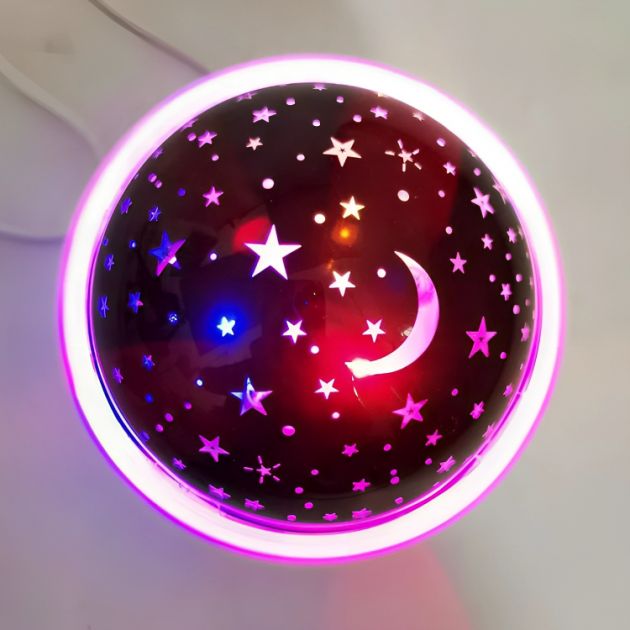 LED RGB Περιστρεφόμενη Λάμπα Ε27 - Προτζέκτορας Αστεριών - Star Moon Lotus Projector Lamp