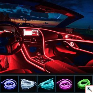 5m Slim Διακοσμητική Ταινία Neon LED Εσωτερικός Φωτισμός Αυτοκινήτου 12V σε Διάφορα Χρώματα