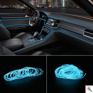5m Slim Διακοσμητική Ταινία Neon LED Εσωτερικός Φωτισμός Αυτοκινήτου 12V σε Διάφορα Χρώματα