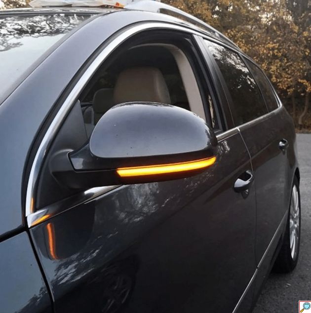 LED Τρεχούμενο Φλας Καθρέπτη VW Golf 5, Jetta, Passat – Εφέ Κίνησης, Plug & Play - Canbus Error Free, Αδιάβροχο, Σετ 2τμχ