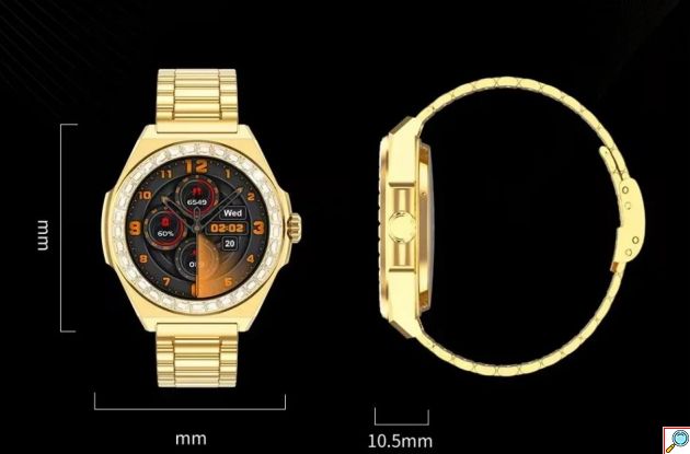 Χρυσό Μεταλλικό Smartwatch με Πολλαπλές Λειτουργίες - Συμβατό με Android & iOS
