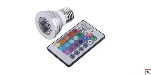 RGB Led Λάμπα E27-3Watt με Ασύρματο Τηλεχειριστήριο για Αυτόματη Εναλλαγή 16 Χρωμάτων