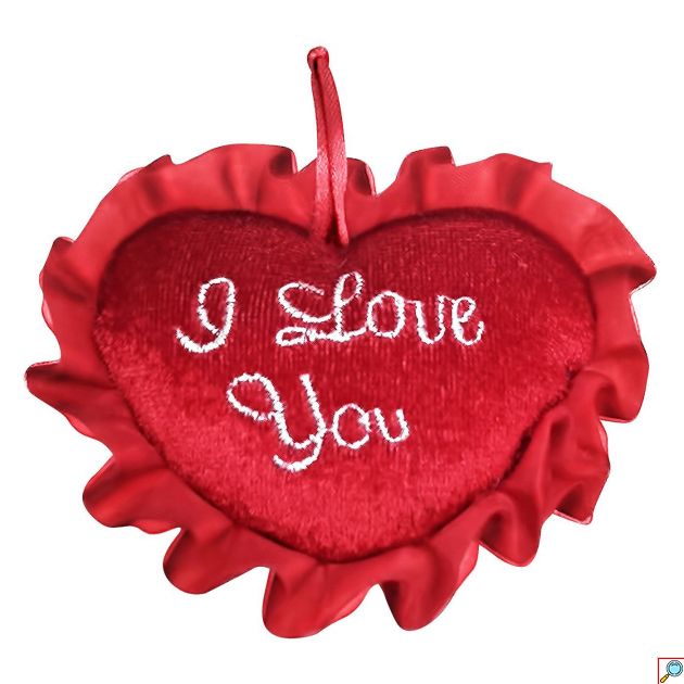 Λούτρινη Κόκκινη Καρδιά - I Love you με Σούρα 9 x 7 cm - 12τμχ