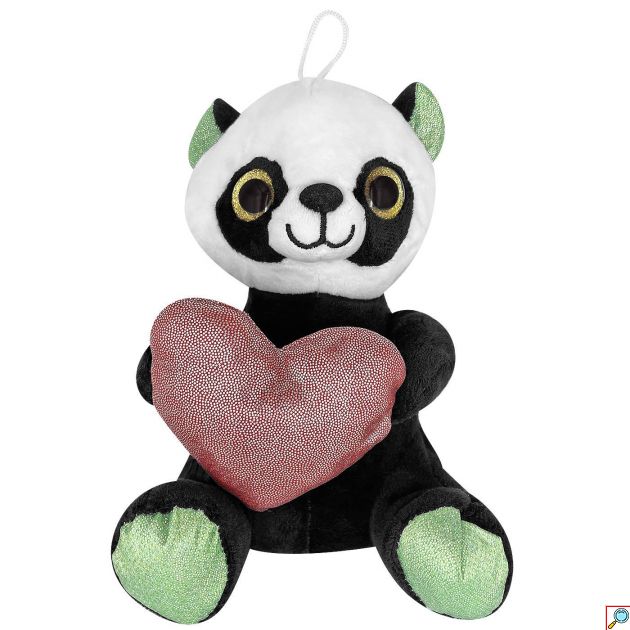 Λούτρινο Αρκουδάκι Panda με Κόκκινη Καρδιά 20cm 