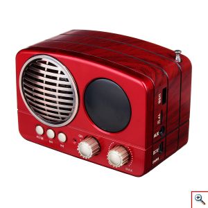 Retro Φορητό Επαναφορτιζόμενο Ραδιόφωνο Bluetooth USB SD Mp3 Player Recorder Meier M-163BT