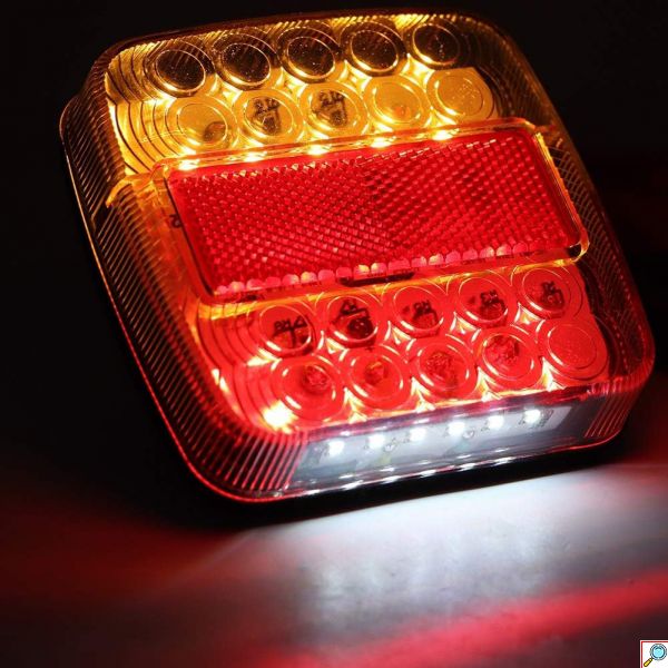 Universal Αδιάβροχα LED Ασύρματα Μαγνητικά Φανάρια - Φλας - Στοπ - Πορείας 12/ 24V με USB για Τρέιλερ & Φορτηγά 2τμχ.