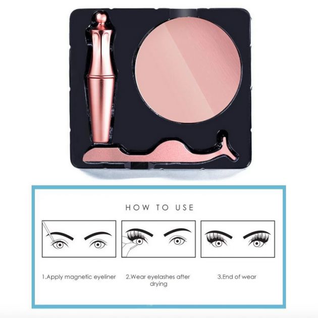 Σετ Μαγνητικό Eyeliner - Μαγνητικές Βλεφαρίδες & Τσιμπιδάκι - Glamza Magnetic Eyeliner & Eyelashes
