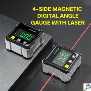 Ψηφιακό Γωνιόμετρο Ακριβείας με Διπλό Laser, Μαγνήτη & LED Οθόνη