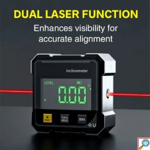Ψηφιακό Γωνιόμετρο Ακριβείας με Διπλό Laser, Μαγνήτη & LED Οθόνη