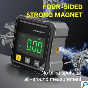 Ψηφιακό Γωνιόμετρο Ακριβείας με Διπλό Laser, Μαγνήτη & LED Οθόνη