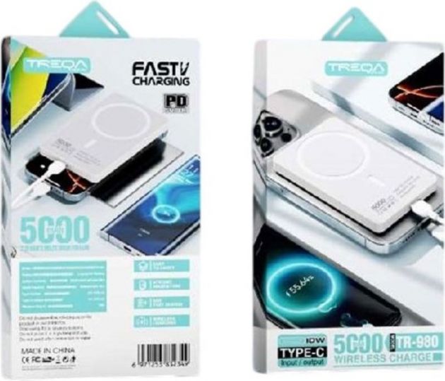 MagSafe Power Bank 5000mAh – Ασύρματη Φόρτιση 10W - με Θύρα USB-C, Fast Charging PD, Συμβατό με iPhone, Λεπτός Σχεδιασμός