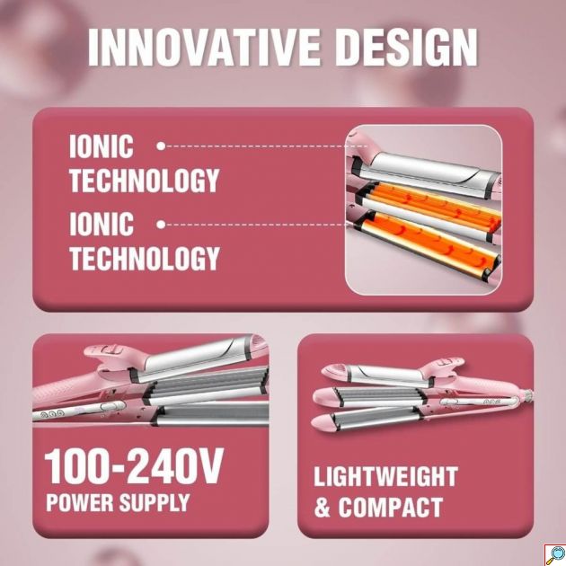 Ισιωτική Μαλλιών 4 Σε 1 - 120-230°C, Οθόνη LED & Ιοντική Τεχνολογία, Ταχεία Θέρμανση