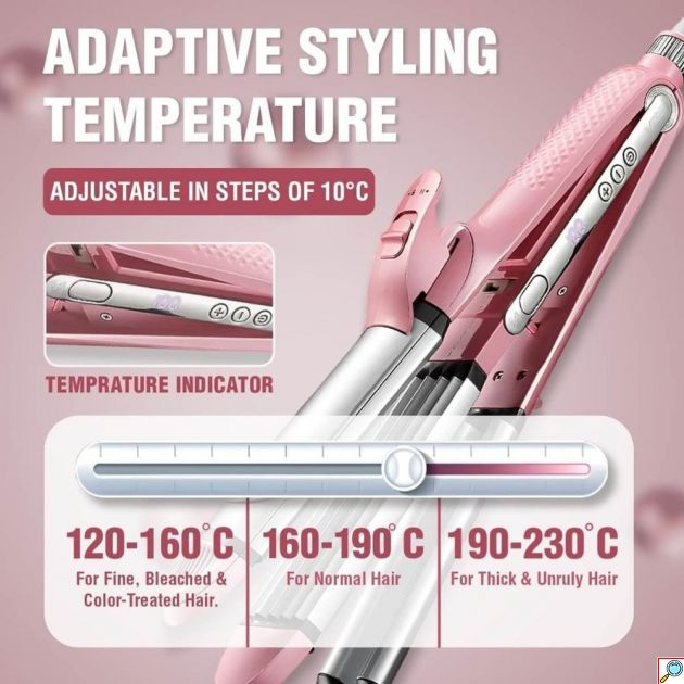 Ισιωτική Μαλλιών 4 Σε 1 - 120-230°C, Οθόνη LED & Ιοντική Τεχνολογία, Ταχεία Θέρμανση