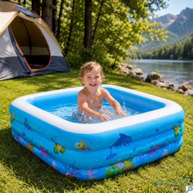 Μεγάλη Παιδική Πισίνα Φουσκωτή 130cm Μπλε-Swimming Pool