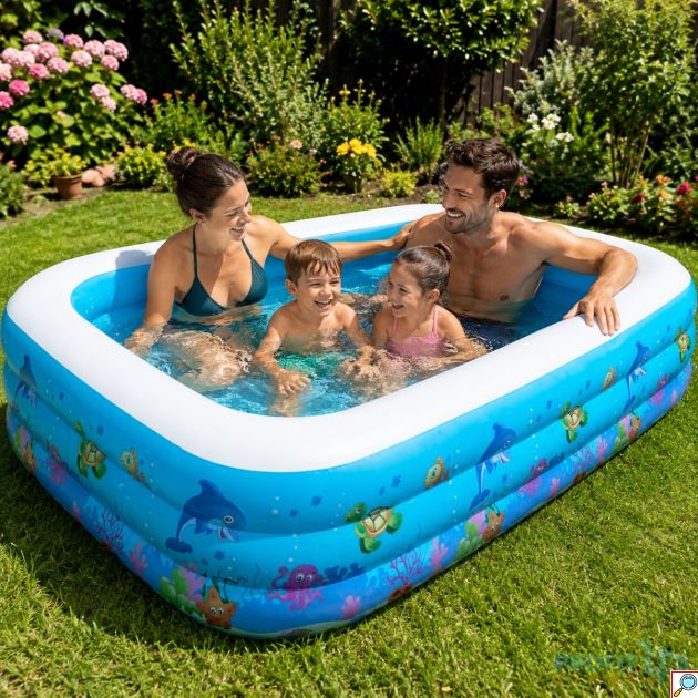 Μεγάλη Παιδική Πισίνα Φουσκωτή 262cm Μπλε-Swimming Pool
