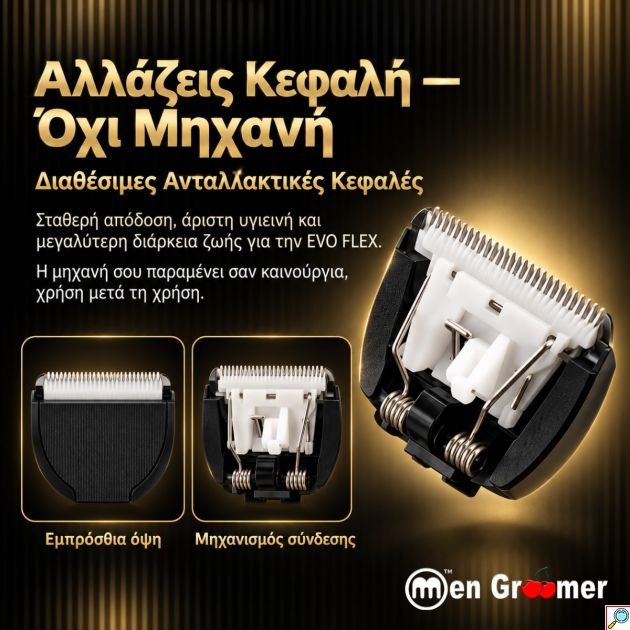 Men Groomer EVO FLEX – Επαναφορτιζόμενη Αδιάβροχη Κουρευτική Μηχανή Σώματος, για Κεφάλι και Γένια, με Τεχνολογία BladeLock™ για τις Ευαίσθητες Περιοχές