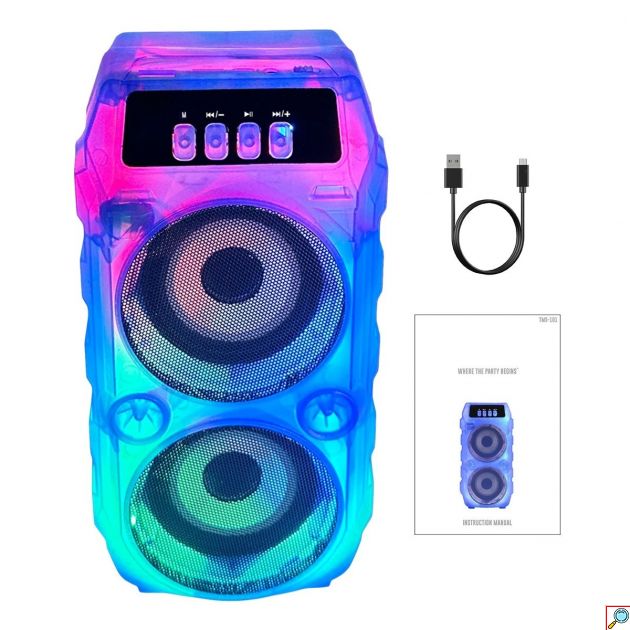 Φορητό Ηχείο Bluetooth Bseng 3″ – Δυνατός Ήχος & RGB Φωτισμός - με FM Radio, USB, TF/MicroSD & AUX, Ιδανικό για Πάρτι & Εκδρομές