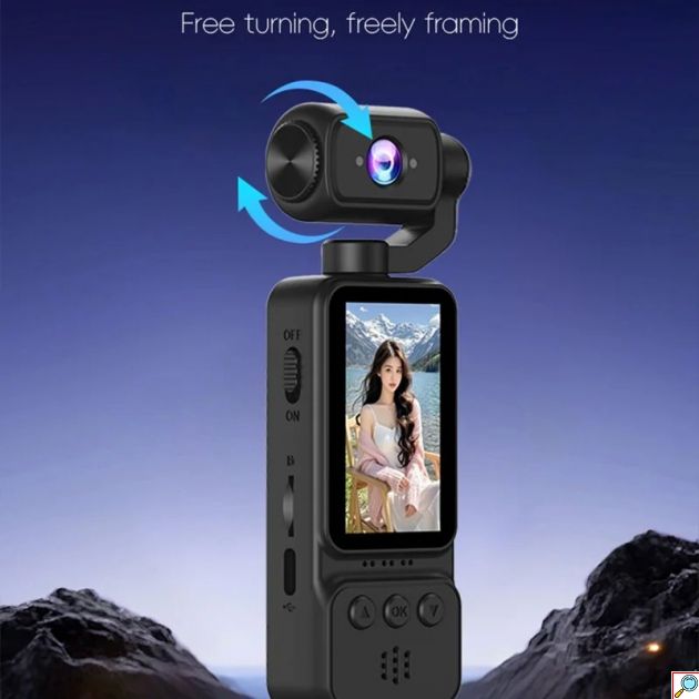 Mini Action Camera 4K - Περιστρεφόμενος Φακός 360° και Οθόνη 1.97
