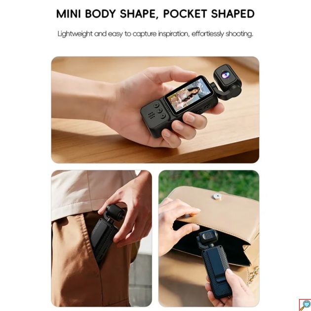 Mini Action Camera 4K - Περιστρεφόμενος Φακός 360° και Οθόνη 1.97
