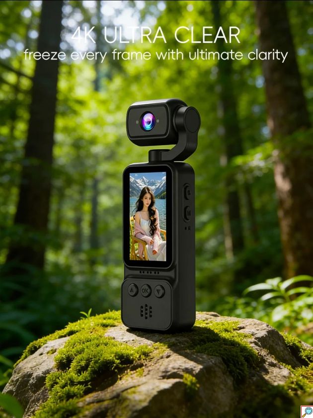 Mini Action Camera 4K - Περιστρεφόμενος Φακός 360° και Οθόνη 1.97
