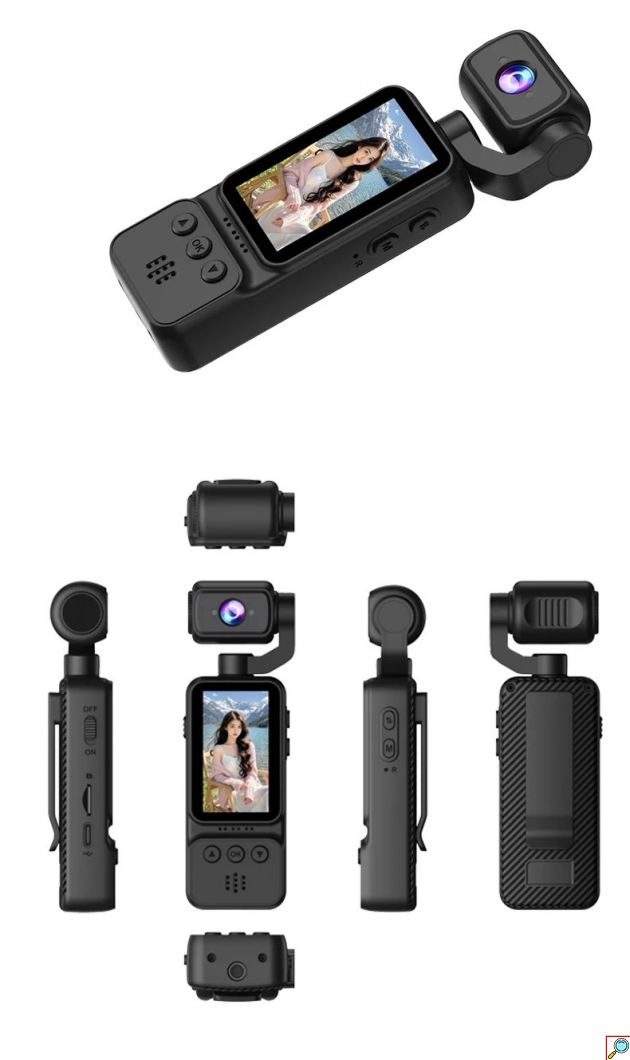 Mini Action Camera 4K - Περιστρεφόμενος Φακός 360° και Οθόνη 1.97