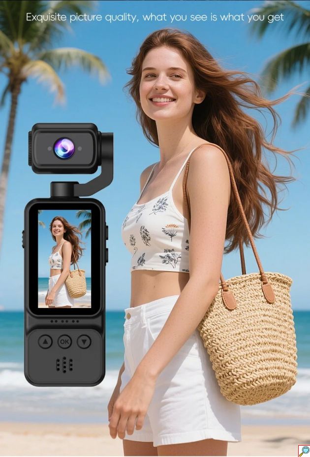 Mini Action Camera 4K - Περιστρεφόμενος Φακός 360° και Οθόνη 1.97