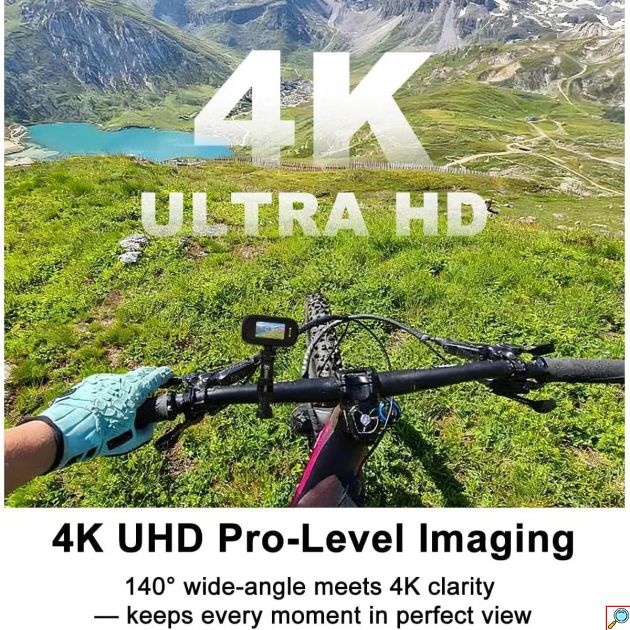 Mini Action Camera 4K Ultra HD - WiFi, Ευρυγώνιος Φακός 140°, Σταθεροποίηση EIS και Οθόνη 1.47″