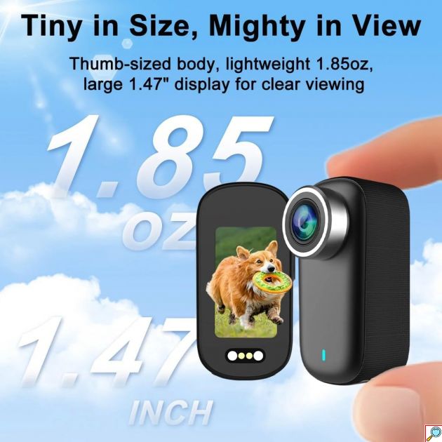 Mini Action Camera 4K Ultra HD - WiFi, Ευρυγώνιος Φακός 140°, Σταθεροποίηση EIS και Οθόνη 1.47″