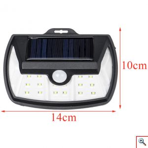 Mini Αδιάβροχο Ηλιακό Φωτιστικό Δρόμου 20W με 28 LED και Ενσωματωμένο Ηλιακό Συλλέκτη Solar Panel Εξωτερικού Χώρου & Ανιχνευτή Κίνησης 