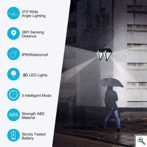 Mini Εξωτερικός Ηλιακός Προβολέας LED με 3 Λειτουργίες Φωτισμού & Αισθητήρα Κίνησης