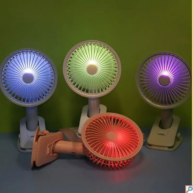 Mini Ανεμιστήρας USB με Κλιπ και LED Φωτισμό Diandi Επαναφορτιζόμενος