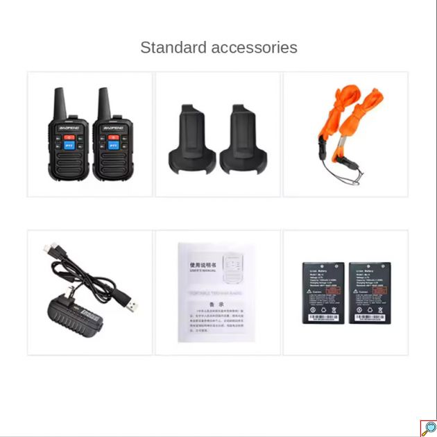 Μίνι Ασύρματοι Φορητοί Πομποδέκτες Walkie Talkie Χωρίς Οθόνη - Αμφίδρομη Eνδοεπικοινωνία UHF - VHF Σετ 2 τεμαχίων - Baofeng
