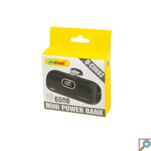ANDOWL Mini Lightning Powerbank 6500mAh με Οθόνη Μπαταρίας – Μαύρο