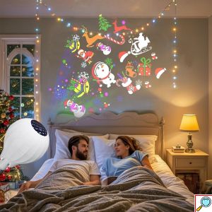 Μίνι Χριστουγεννιάτικος Προβολέας RGB LED σε Σχήμα Λάμπας με Υποδοχή E27 4W - Ρυθμιζόμενο 180 Μοίρες