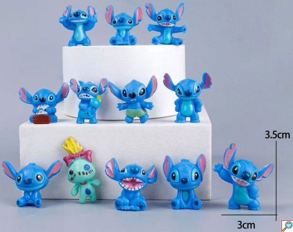 Mini Διακοσμητικές Φιγούρες 12τμχ Τύπου Stitch – Cartoon Σετ Συλλογής για Παιδιά 3+
