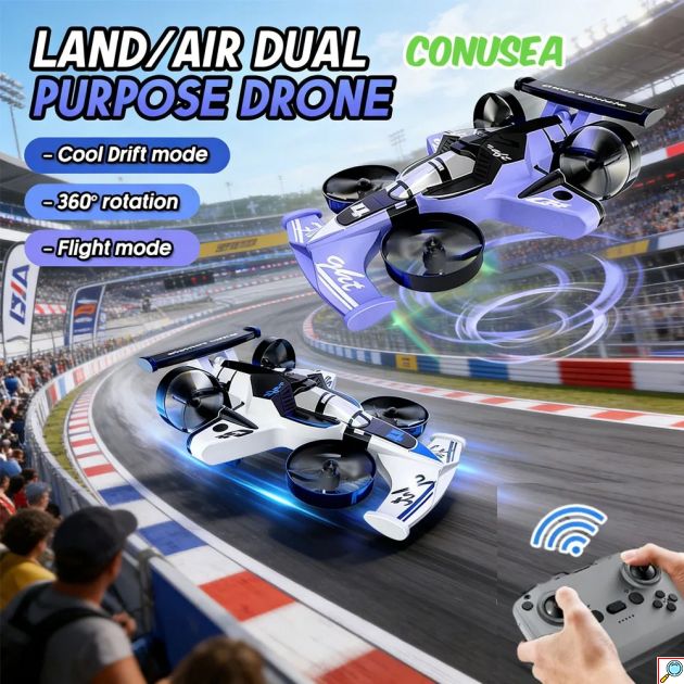 Mini Drone 2-σε-1 - Air & Land RC με Κάμερα - Χειριστήριο 2.4GHz, Drift Mode, 360° κόλπα