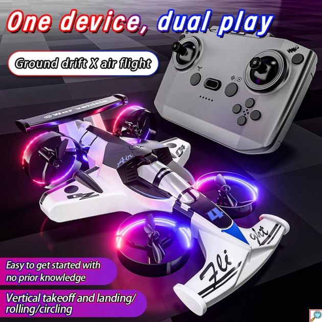 Mini Drone 2-σε-1 - Air & Land RC με Κάμερα - Χειριστήριο 2.4GHz, Drift Mode, 360° κόλπα