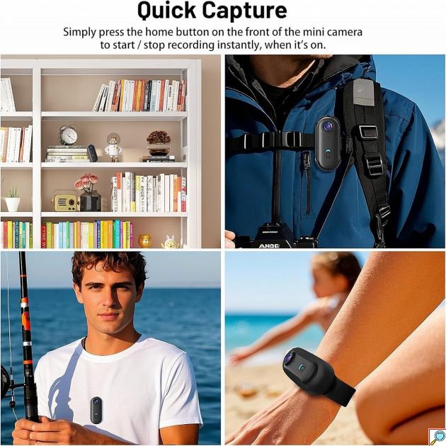 Mini Κάμερα 4K WiFi – Ευρυγώνιος Φακός 130° & Μαγνητική Στήριξη - Action Cam, Live Preview, Ελαφριά & Compact για Ταξίδια, Ποδηλασία