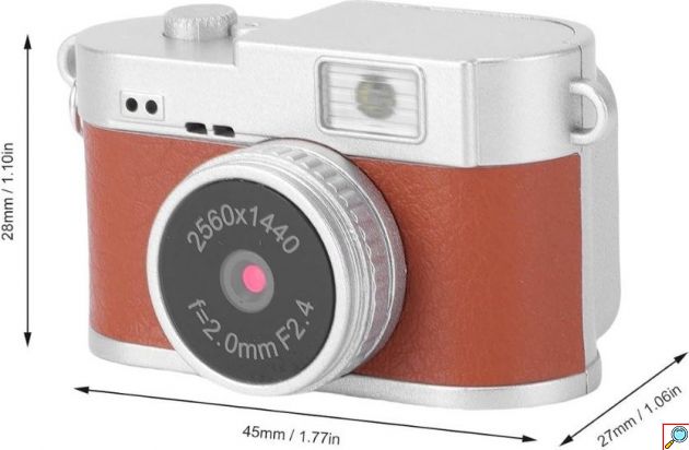 Mini Κάμερα Μπρελόκ 2K 2MP – Οθόνη 1,47″, LED Flash & Υποστήριξη 128GB