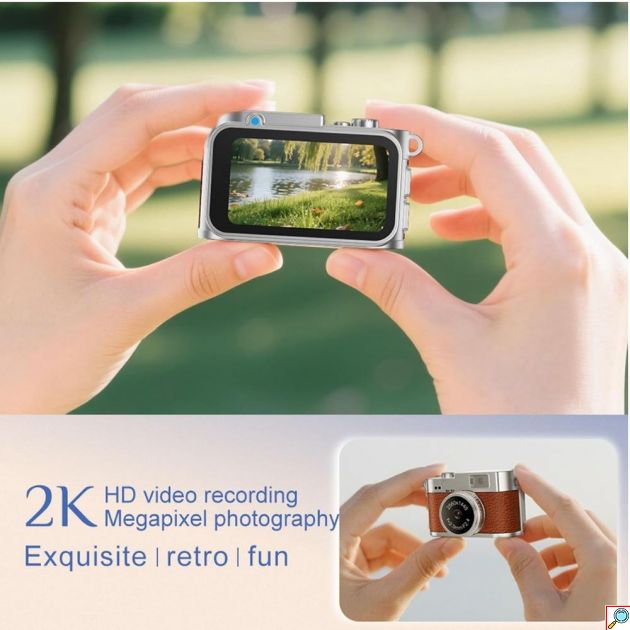 Mini Κάμερα Μπρελόκ 2K 2MP – Οθόνη 1,47″, LED Flash & Υποστήριξη 128GB