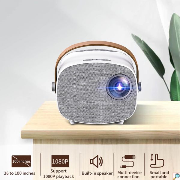 Μίνι Φορητός Προβολέας - Προτζέκτορας FHD 1080p Multimedia USB, SD, HDMI, AV, AUX Βιντεοπροβολέας Projector Home Cinema με Τηλεχειριστήριο