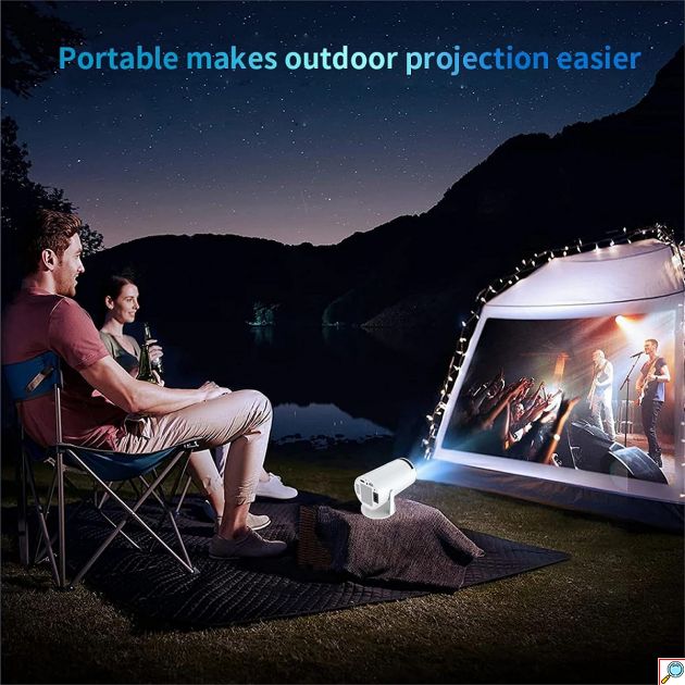 Mini Προβολέας Android 11 – 4K Home Cinema & Gaming - WiFi, Bluetooth, 2 Χειριστήρια, 180° Περιστροφή, 130 ίντσες, HDMI